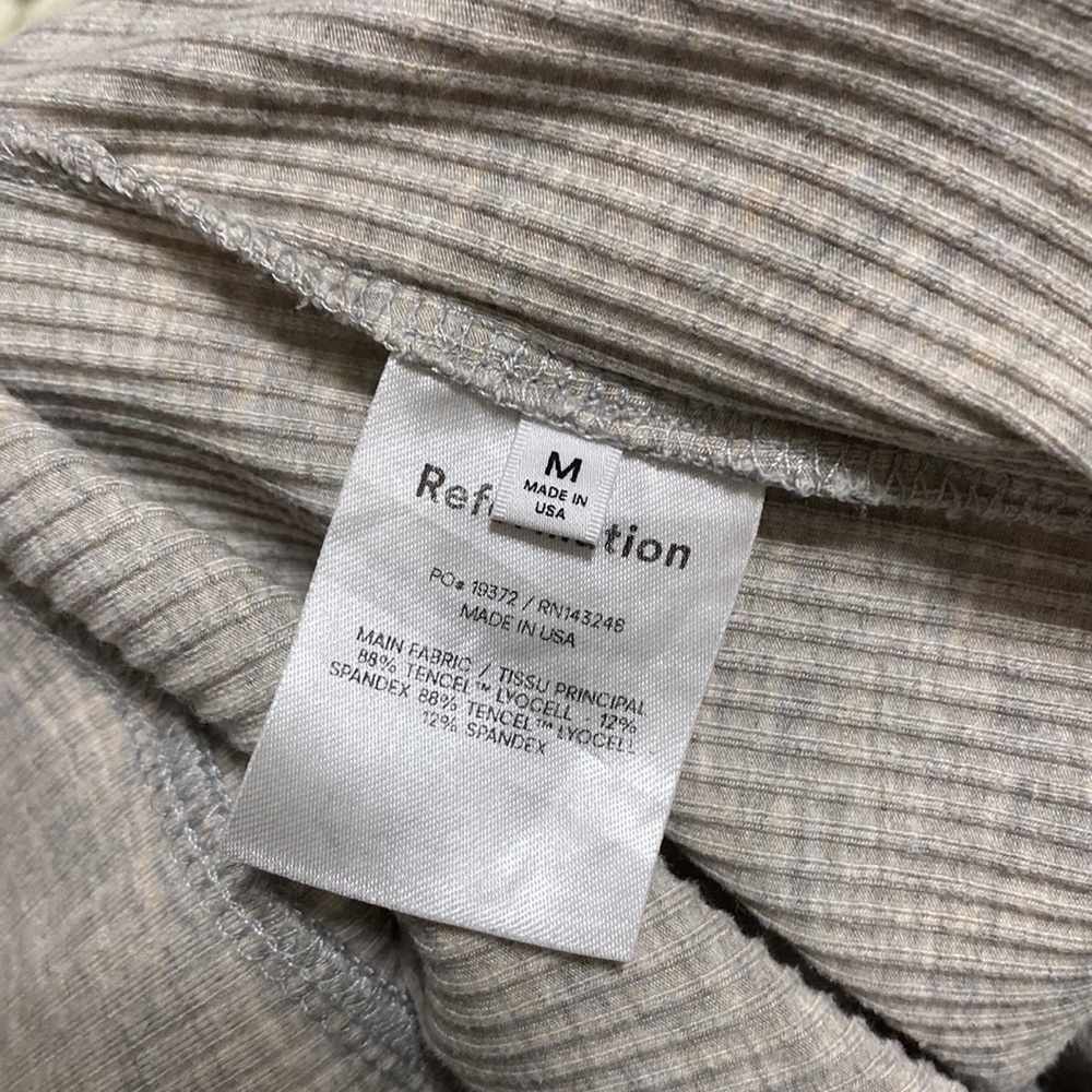 Reformation The Stone Pant Ribbed High Rise Crop Straight Leg Pull On oatmeal - Picture 7 of 11